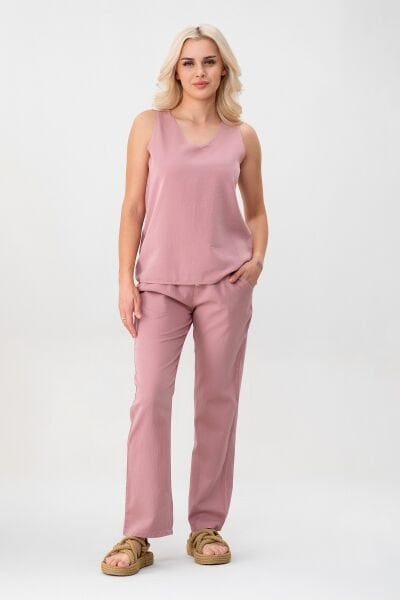 BOLD & YOUNG Kadın Kolsuz %100 Pamuklu Atlet Pudra - XXL