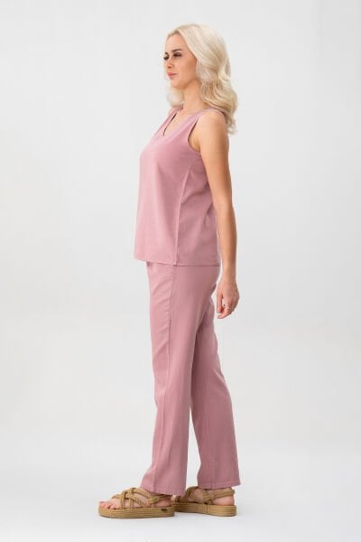 BOLD & YOUNG Kadın Kolsuz %100 Pamuklu Atlet Pudra - XXL