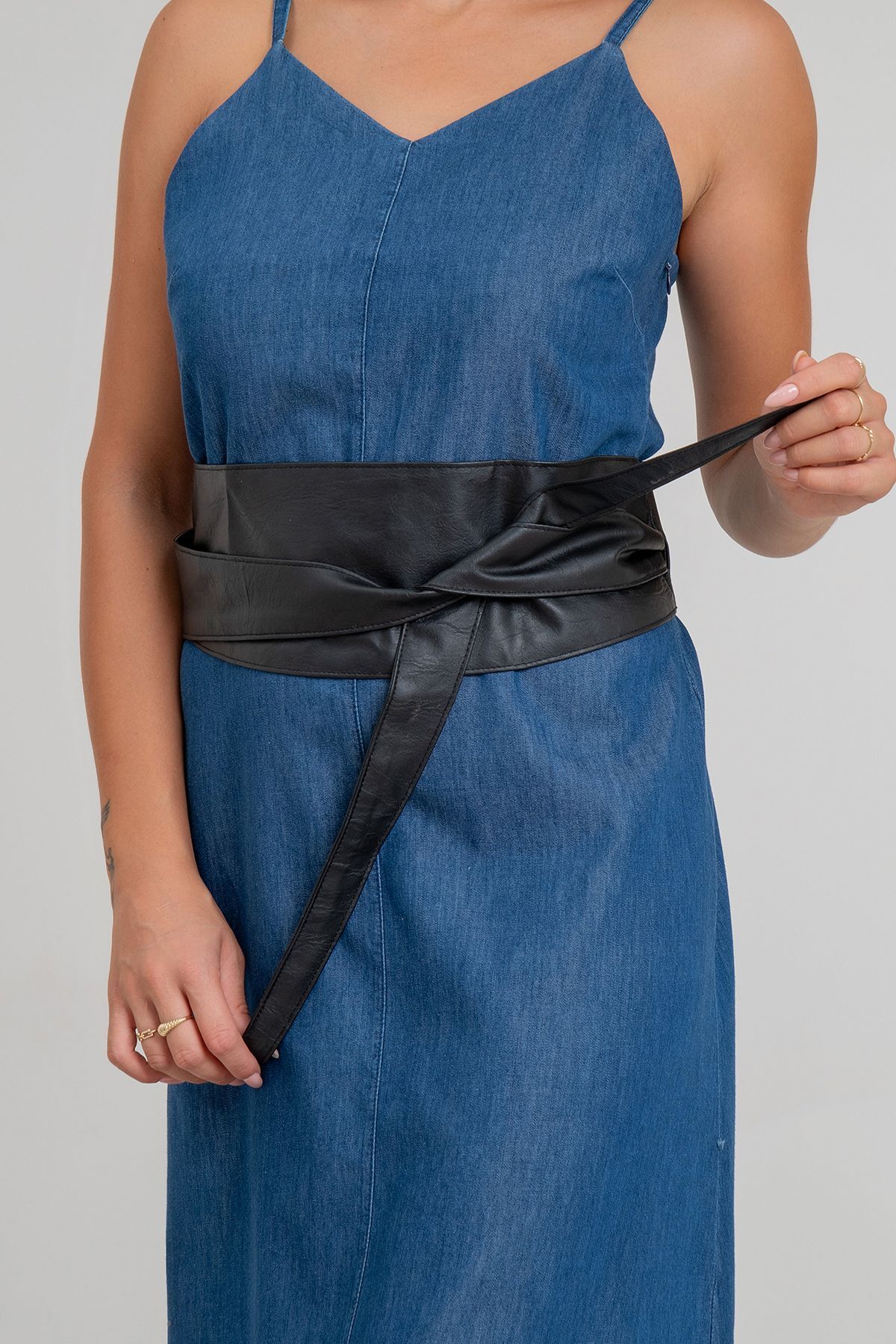 Kadın  Bağlamalı Suni Deri Kemer