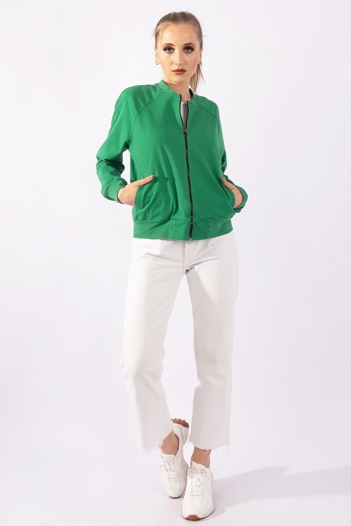 Bold & Young Kadın Siyah Bomber Ceket 36 - Yeşil