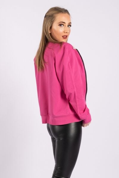 Bold & Young Kadın Siyah Bomber Ceket 38 - Fuşya