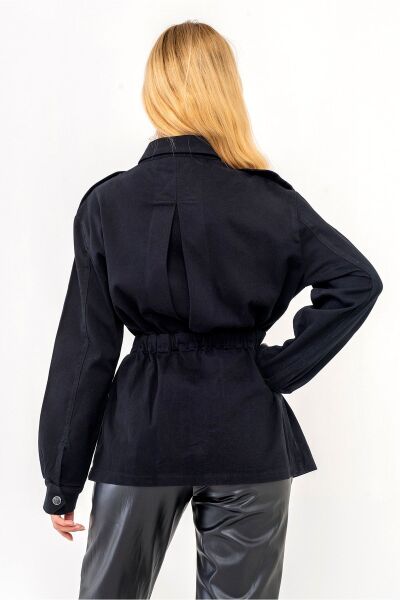 Kadın Çıtçıtlı Bel Lastikli Likralı Pamuklu Siyah Mont M - Siyah