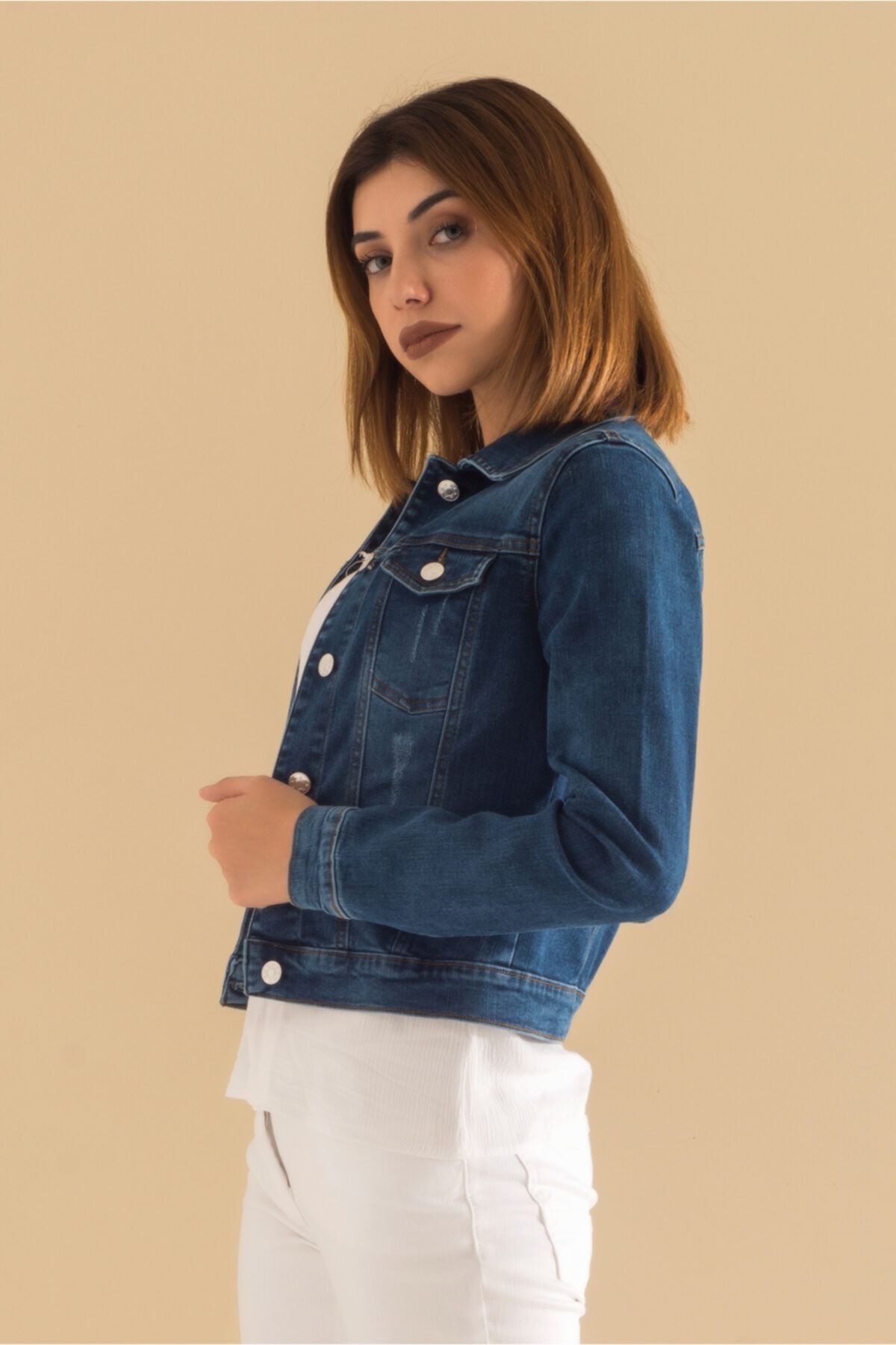 Power Strech Bleach Washing Denim Mont Mavi - 38